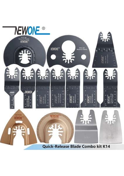 K14 Tarzı Newone K66K100 Daha Fazla Kit Hızlı Çıkarılabilen Hcsbi-Metal Salınımlı Alet Çok Fonksiyonlu Alet Testere Bıçakları Renovator Düzeltici Bıçakları (Yurt Dışından)