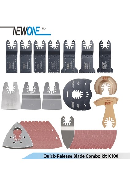 K14 Tarzı Newone K66K100 Daha Fazla Kit Hızlı Çıkarılabilen Hcsbi-Metal Salınımlı Alet Çok Fonksiyonlu Alet Testere Bıçakları Renovator Düzeltici Bıçakları (Yurt Dışından) fırsatları