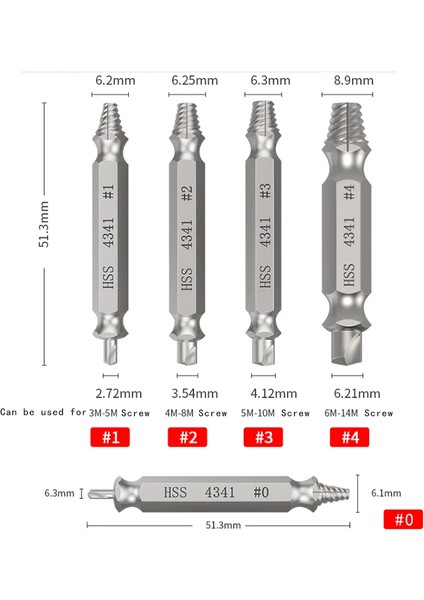 4341GÜMÜŞ Kutulu 5'li Stil Yüksek Li Hasarlı Vida Çıkarıcı Hız Çıkışı Matkap Uçları Kırık Hız Çıkışı Cıvata Çıkarıcı Cıvata Saplama Sökücü Aracı (Yurt Dışından)