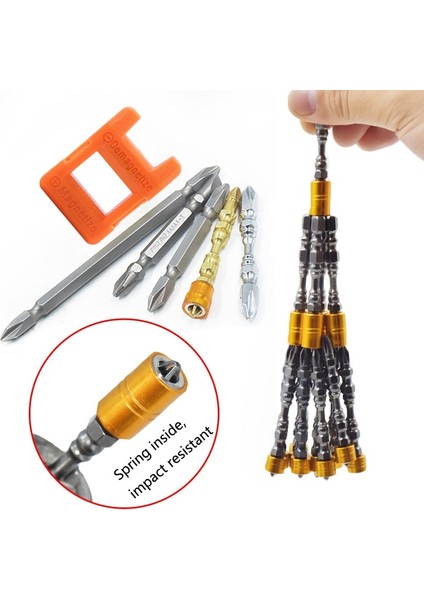 No.5 Tarzı 1 Adet Hardnegle ve Çift Manyetik Halkalar Manyetik 65 mm Çapraz Kafa Tornavida Bit Çift Kafa Elektrikli Tornavida (Yurt Dışından) fırsatları