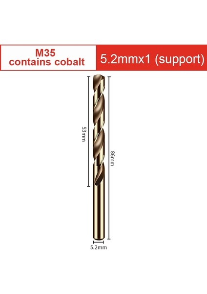 5.2mm 1 Adet Stil Twist Matkap Ucu M35 Kobalt Içeren Tungsten Çelik Elektrikli Matkap Ucu Süper Sert Alaşımlı Çelik Için Evrensel Delme Seti (Yurt Dışından)