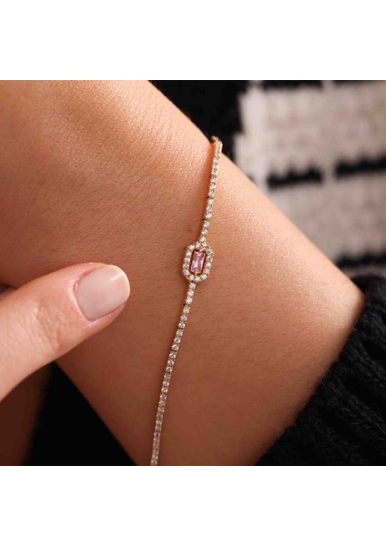 Su Yolu Altın Baget Bileklik Pink Topaz fiyatları