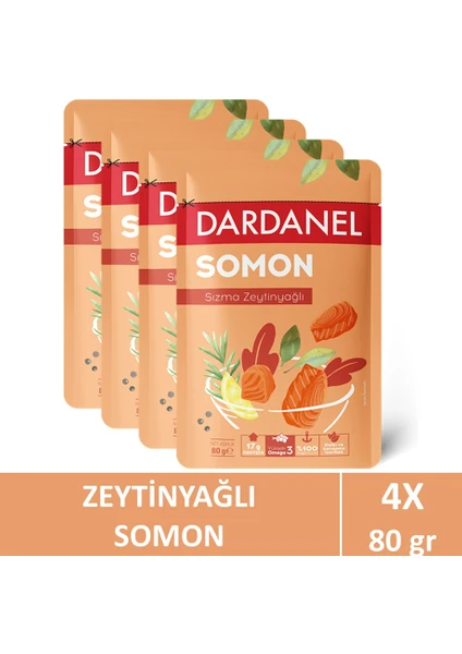 Zeytinyağlı Somon Poşet 80 gr 4 Adet