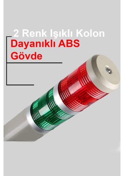 D50 Işıklı Kolon 230VAC Flaşör Kırmızı Yeşil MST-52052