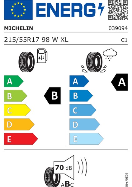 215/55 R17 98W Xl Primacy 4+ Mi Oto Yaz Lastiği (Üretim Yılı:2024)