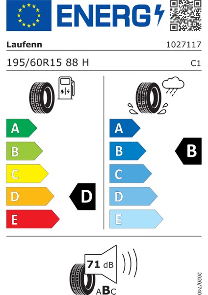 195/60 R15 88H S Fit Eq Lk01 Oto Yaz Lastiği (Üretim Yılı:2024)