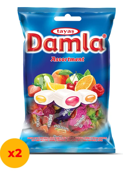 Damla Karışık Meyveli Yumuşak Şeker 500 G x2