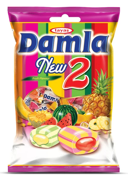 Damla Karpuz-Tropikal, Kavun-Ananas Aromalı Yumuşak Şeker 1 Kg