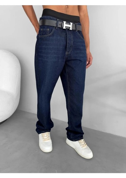 Viking's Jeans Viking's Line Erkek Lacivert Baggy Pantolon