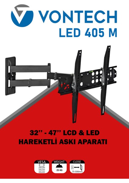 VT-405 M 32"- 47" Lcd/led Tv |hareketli Tv Askı Aparatı