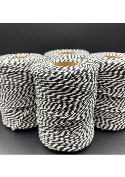 10 Metre Siyah Beyaz Marteniçka, Paket Ipi,hediye,süsleme,takı Ipi