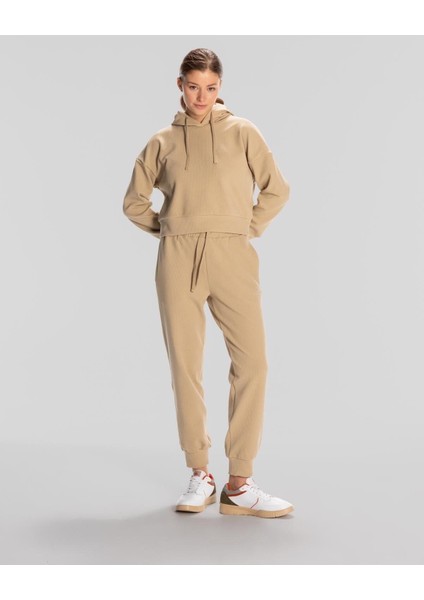 Woman Logo Elıse Waffle Hoodıe Beıge Hoodıe 38221TW-W6F fiyatları