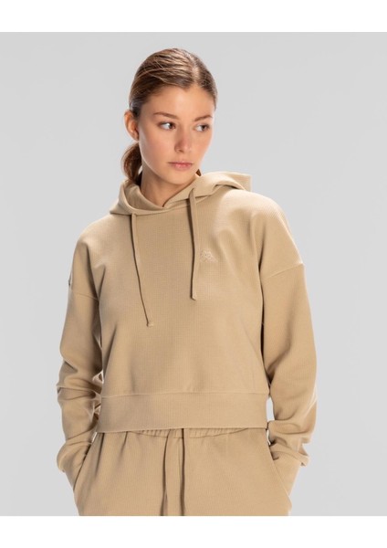 Woman Logo Elıse Waffle Hoodıe Beıge Hoodıe 38221TW-W6F indirimleri