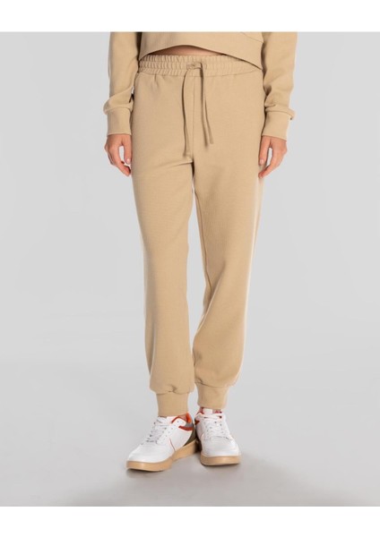 Woman Logo Elıse Waffle Jogger Beıge Pants 311L3BW-W6F
