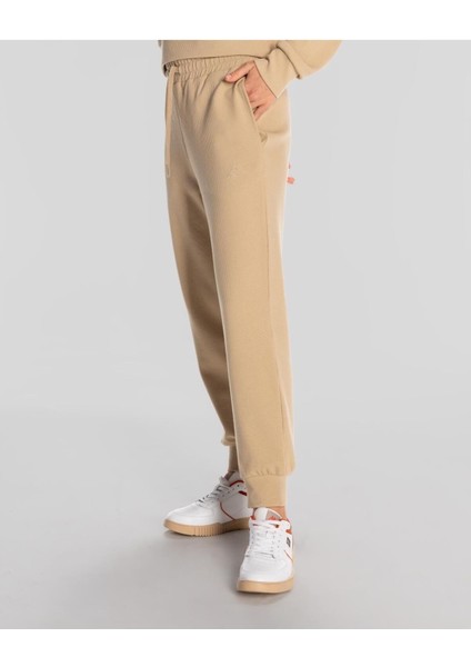 Woman Logo Elıse Waffle Jogger Beıge Pants 311L3BW-W6F