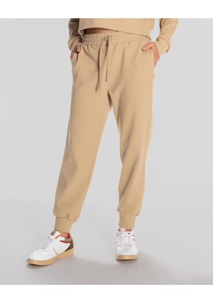 Woman Logo Elıse Waffle Jogger Beıge Pants 311L3BW-W6F