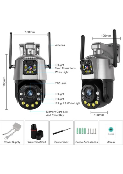 YS-1058 36X Optik Zoomlu Çift Kameralı Full 6mp Ultra Hd Gece Görüşlü Güvenlik Kamerası