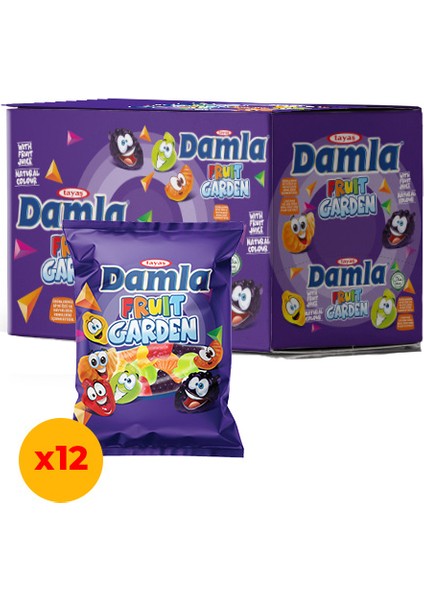 Damla Gummy Oily Fruit Garden 80 G Jel Şeker x12