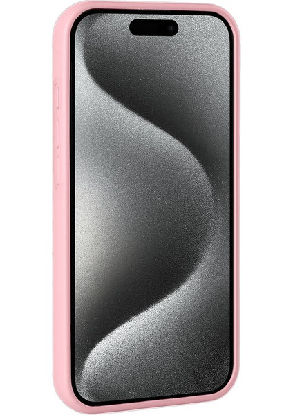Apple iPhone 15 Pro Kılıf Parlak Taşlı Tasarım Pırlanta Kapak Pembe