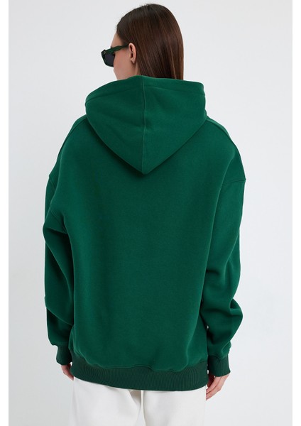 Yeşil Hoodie, Oversize Hoodie, Kadın Hoodie, Kanguru Cepli Kapüşonlu indirimleri