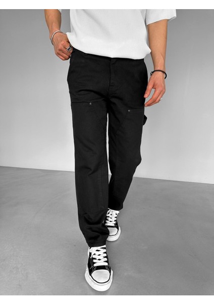 Blok Yama Detaylı Slim Fit Pantolon Siyah modelleri
