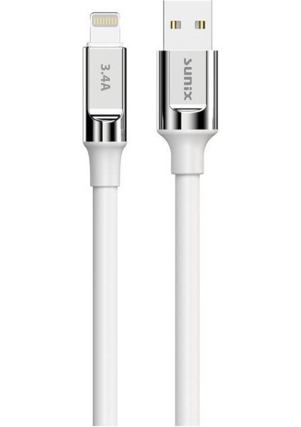 3.4A Lightning Şarj ve Data Kablosu Beyaz Sc-64