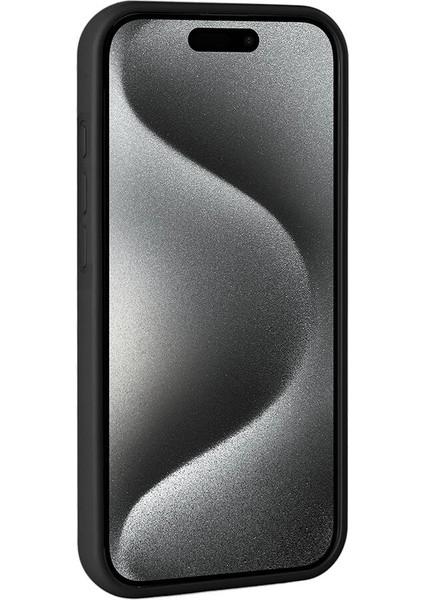 Apple iPhone 15 Pro Max Kılıf Parlak Taşlı Tasarım Pırlanta Kapak Siyah