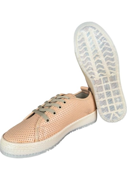 Bağcıklı Kadın Spor Ayakkabı BEJ modelleri