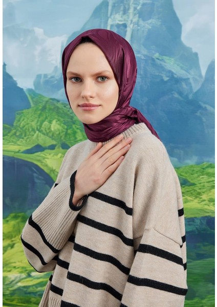 Jakar Janjan Şal Dalga Desen - Bordo