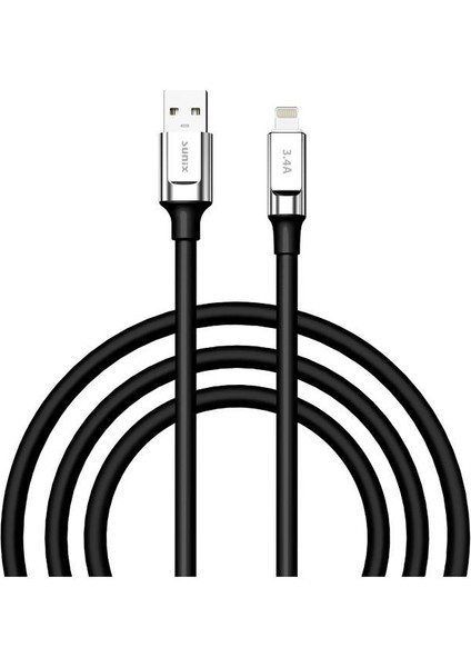 3.4A Lightning Şarj ve Data Kablosu Siyah Sc-64