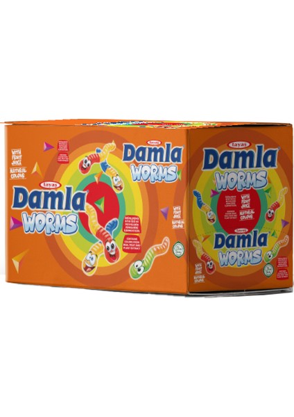 Damla Gummy Oily Worms 80 G Jel Şeker x12