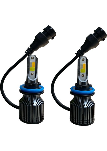 3 Renk-Deli MAVİ+BEYAZ+LİMON-H11-LED Far Ampulü