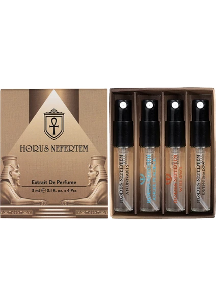 Horus Nefertem Angel Peacock, Anunnakis, Wise Owl, Raven's Shadow - 4'lü 3ml Karışık Keşif Seti -008