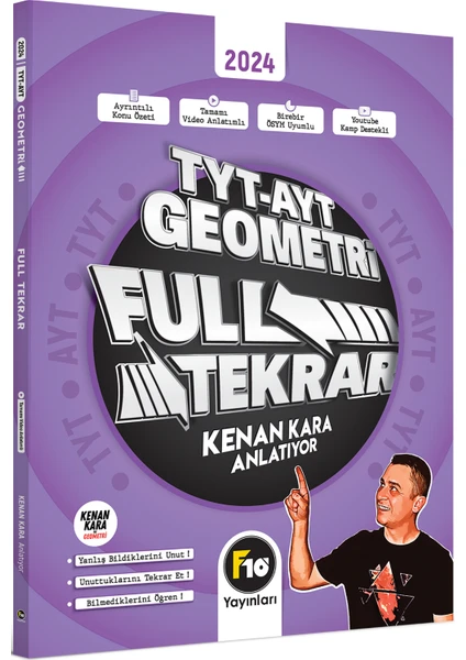 F10 Yayınları TYT - AYT Geometri Full Tekrar Video Ders Kitabı