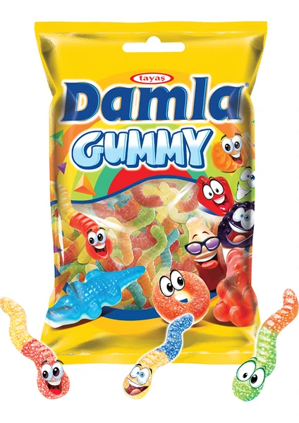 Damla Gummy Worms Sour 1 Kg Jel Şeker