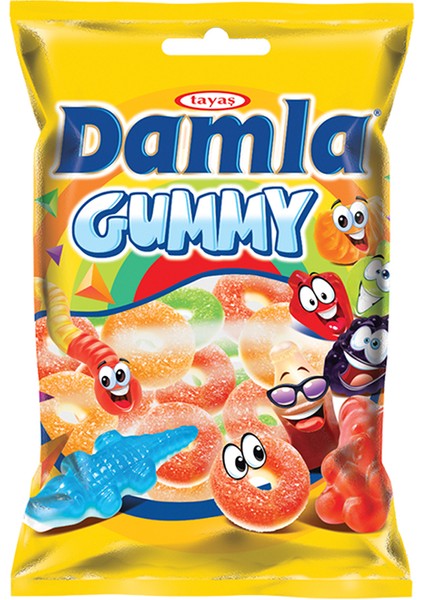 Damla Gummy Ring Sour Gummy & Foam 1 Kg Jel Şeker