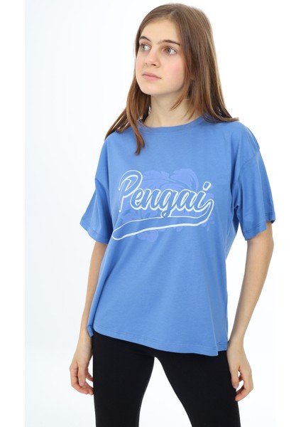 Angelos Girls Kız Çocuk Yazı Baskılı T-Shirt 9-14 Yaş LX001