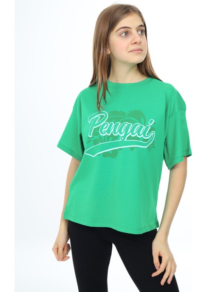 Angelos Girls Kız Çocuk Yazı Baskılı T-Shirt 9-14 Yaş LX001