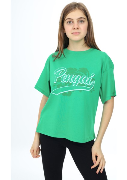 Angelos Girls Kız Çocuk Yazı Baskılı T-Shirt 9-14 Yaş LX001