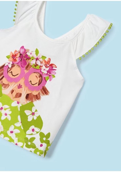 Kız Çocuk 2 Parça Kolsuz Bluz ve Şort Takım Yeşil indirimleri