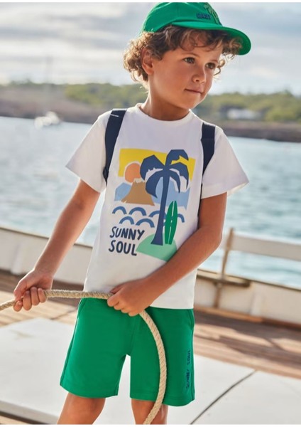Erkek Çocuk 2 Parça Baskılı T-Shirt - Şort Takım Yeşil fiyatları