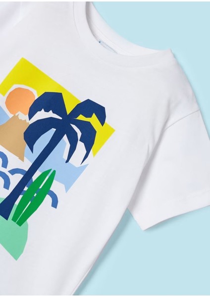 Erkek Çocuk 2 Parça Baskılı T-Shirt - Şort Takım Yeşil indirimleri