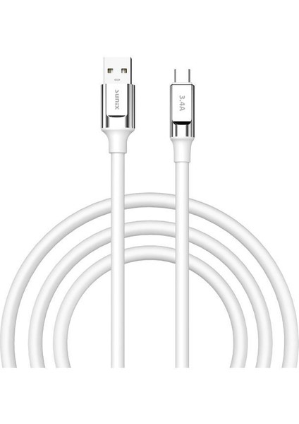 3.4A Type-C Şarj ve Data Kablosu Beyaz Sc-65