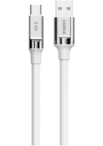 3.4A Type-C Şarj ve Data Kablosu Beyaz Sc-65