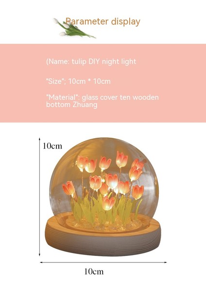 Yaratıcı El Yapımı Diy Malzeme Paketi Lale Gece Lambası Masaüstü Süsü Ortam Işığı (Yurt Dışından) fiyatları
