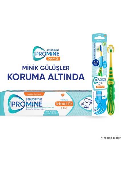 Promine 0-2 Yaş Aroma&tatlandırıcı İçermeyen Bebek Diş Macunu 50 ml + Yumuşak Diş Fırçası