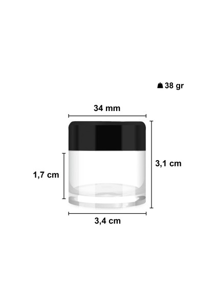 10 ml Cam Kavanoz Şeffaf 10 cc Mini Krem Kavanozu Siyah Kapaklı Kişisel Bakım Seyahat Seti Lip Balm 6 Adet fiyatları