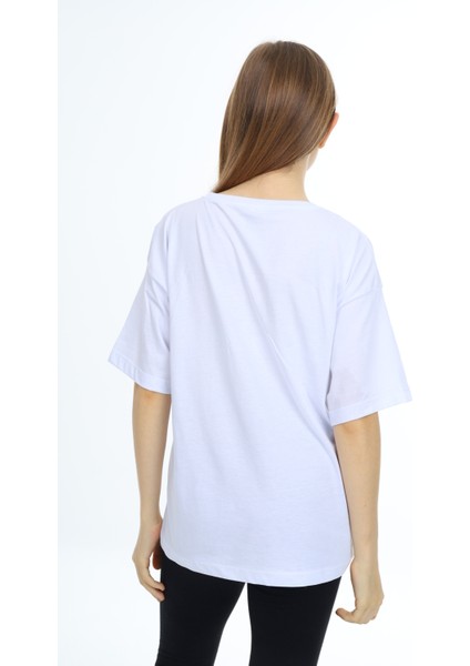 Angelos Girls Kız Çocuk Tasarım Yazı Desenli T-Shirt 9-14 Yaş LX038