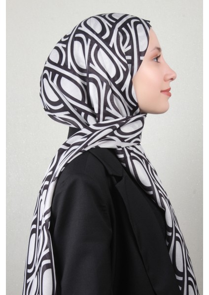 Soft Touch Şal 2778-19 Siyah-Beyaz