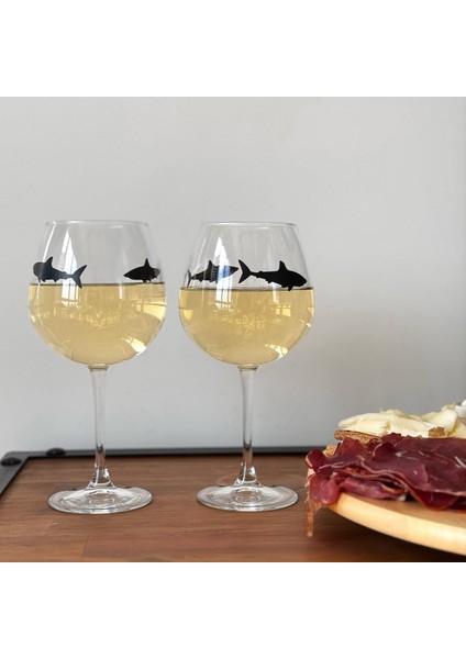 Sharks / Baskılı Paşabahçe Şarap Kadehi - 780 cc